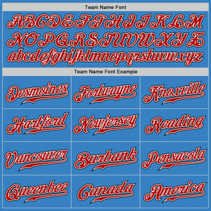 Custom Powder Blue Black-Red Authentic Baseball Jersey