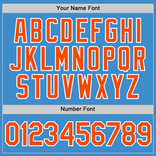 Load image into Gallery viewer, Custom Powder Blue Orange-White Performance T-Shirt
