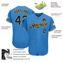 Load image into Gallery viewer, Custom Powder Blue Navy-Gold Authentic Baseball Jersey
