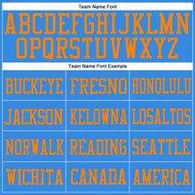 Load image into Gallery viewer, Custom Powder Blue Bay Orange Mesh Authentic Football Jersey
