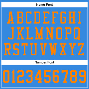 Custom Powder Blue Bay Orange Mesh Authentic Football Jersey