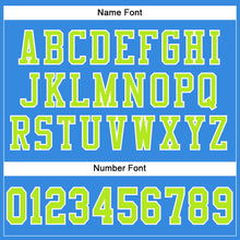 Load image into Gallery viewer, Custom Powder Blue Neon Green-White Mesh Authentic Football Jersey
