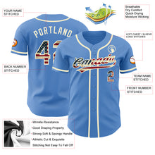 Load image into Gallery viewer, Custom Powder Blue Vintage USA Flag-Cream Authentic Baseball Jersey

