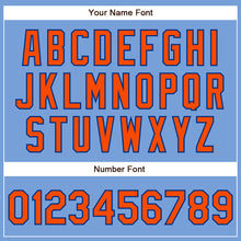 Load image into Gallery viewer, Custom Powder Blue Orange-Royal Authentic Baseball Jersey
