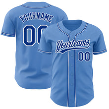 Load image into Gallery viewer, Custom Powder Blue Royal-White Authentic Baseball Jersey
