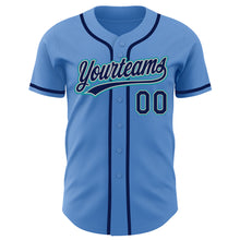 Load image into Gallery viewer, Custom Powder Blue Navy Gray-Teal Authentic Baseball Jersey
