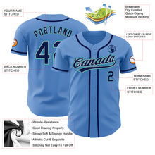 Load image into Gallery viewer, Custom Powder Blue Navy Gray-Teal Authentic Baseball Jersey
