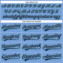 Load image into Gallery viewer, Custom Powder Blue Navy Gray-Teal Authentic Baseball Jersey
