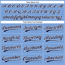 Load image into Gallery viewer, Custom Powder Blue Navy-White Authentic Baseball Jersey
