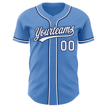 Load image into Gallery viewer, Custom Powder Blue White-Navy Authentic Baseball Jersey
