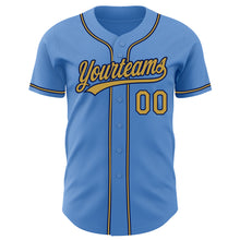 Load image into Gallery viewer, Custom Powder Blue Old Gold-Navy Authentic Baseball Jersey
