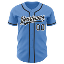 Load image into Gallery viewer, Custom Powder Blue Black-White Authentic Baseball Jersey
