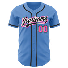Load image into Gallery viewer, Custom Powder Blue Pink-Black Authentic Baseball Jersey
