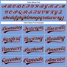 Load image into Gallery viewer, Custom Powder Blue Pink-Black Authentic Baseball Jersey
