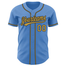 Load image into Gallery viewer, Custom Powder Blue Old Gold-Black Authentic Baseball Jersey
