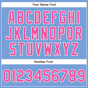 Custom Powder Blue Pink-White Authentic Baseball Jersey