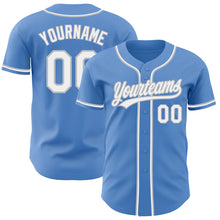 Load image into Gallery viewer, Custom Powder Blue White-Gray Authentic Baseball Jersey
