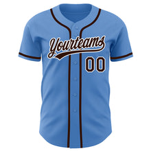 Load image into Gallery viewer, Custom Powder Blue Brown-White Authentic Baseball Jersey
