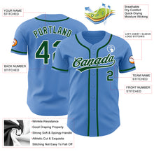 Load image into Gallery viewer, Custom Powder Blue Green-White Authentic Baseball Jersey

