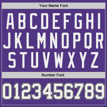 Load image into Gallery viewer, Custom Purple White-Gray Authentic Throwback Basketball Jersey
