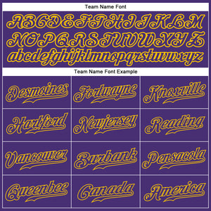 Custom Purple Purple-Gold Authentic Baseball Jersey