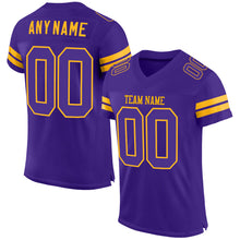 Load image into Gallery viewer, Custom Purple Purple-Gold Mesh Authentic Football Jersey
