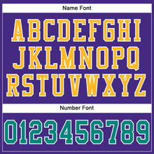 Load image into Gallery viewer, Custom Purple Aqua-Gold Mesh Authentic Football Jersey
