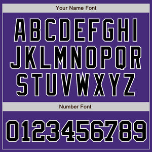 Custom Purple Black-White Authentic Baseball Jersey