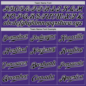 Custom Purple Black-White Authentic Baseball Jersey