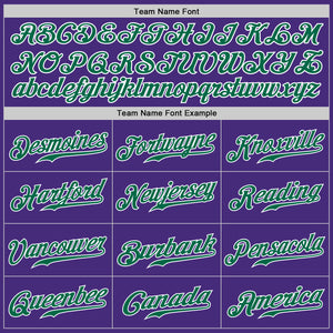 Custom Purple Kelly Green-White Authentic Baseball Jersey