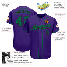 Load image into Gallery viewer, Custom Purple Kelly Green-Black Authentic Baseball Jersey
