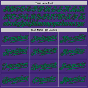 Custom Purple Kelly Green-Black Authentic Baseball Jersey