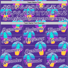 Load image into Gallery viewer, Custom Purple Purple-White 3D Pattern Design Pineapples Authentic Basketball Jersey

