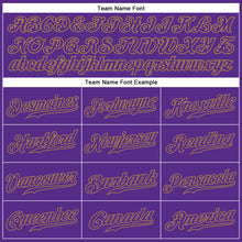 Load image into Gallery viewer, Custom Purple Purple-Old Gold Authentic Sleeveless Baseball Jersey
