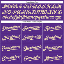 Load image into Gallery viewer, Custom Purple Cream-Gold Authentic Sleeveless Baseball Jersey
