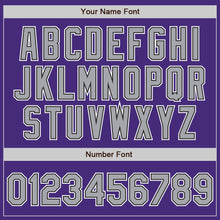 Load image into Gallery viewer, Custom Purple Gray-Black Authentic Baseball Jersey
