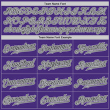 Load image into Gallery viewer, Custom Purple Gray-Black Authentic Baseball Jersey
