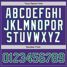 Load image into Gallery viewer, Custom Purple White Pinstripe Kelly Green-White Authentic Baseball Jersey

