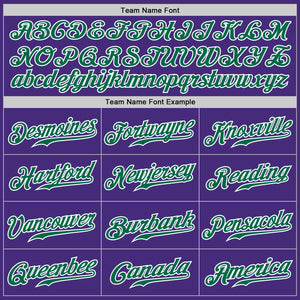 Custom Purple White Pinstripe Kelly Green-White Authentic Baseball Jersey