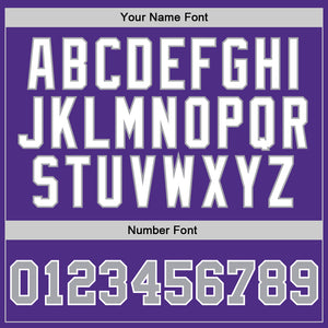 Custom Purple Gray-White Authentic Throwback Basketball Jersey