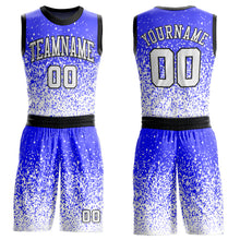 Load image into Gallery viewer, Custom Purple White-Black Round Neck Sublimation Basketball Suit Jersey
