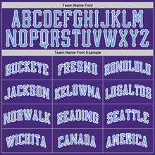 Load image into Gallery viewer, Custom Purple Light Blue-White Authentic Baseball Jersey
