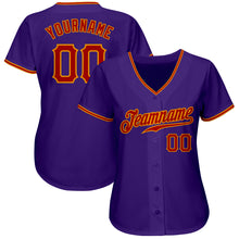 Load image into Gallery viewer, Custom Purple Red-Gold Authentic Baseball Jersey
