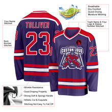 Load image into Gallery viewer, Custom Purple Red-White Hockey Jersey

