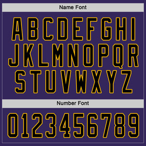 Custom Purple Black-Gold Hockey Jersey