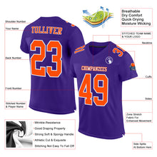 Load image into Gallery viewer, Custom Purple Orange-White Mesh Authentic Football Jersey
