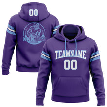 Load image into Gallery viewer, Custom Stitched Purple White-Light Blue Football Pullover Sweatshirt Hoodie
