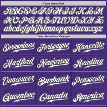 Load image into Gallery viewer, Custom Purple White Black-Gray Authentic Baseball Jersey
