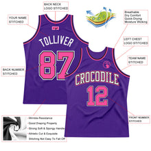 Load image into Gallery viewer, Custom Purple Pink-Black Authentic Throwback Basketball Jersey

