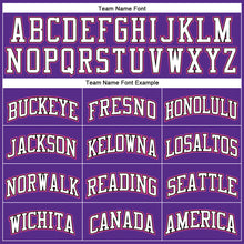 Load image into Gallery viewer, Custom Purple Pink-Black Authentic Throwback Basketball Jersey
